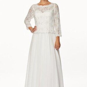 Illusion Neck A-Line Shape Wedding Dress JT630W